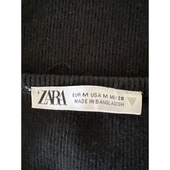 Zara Black Ribbed Knit Midi Dress - Picture 4 of 4
